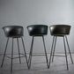 Modern Bucket Low Back Counter Chair Faux Leather Counter Bar Stool for Dining Room