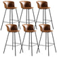 Modern Bucket Low Back Counter Chair Faux Leather Counter Bar Stool for Dining Room