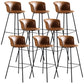 Modern Bucket Low Back Counter Chair Faux Leather Counter Bar Stool for Dining Room