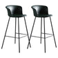 Modern Bucket Low Back Counter Chair Faux Leather Counter Bar Stool for Dining Room