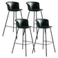 Modern Bucket Low Back Counter Chair Faux Leather Counter Bar Stool for Dining Room
