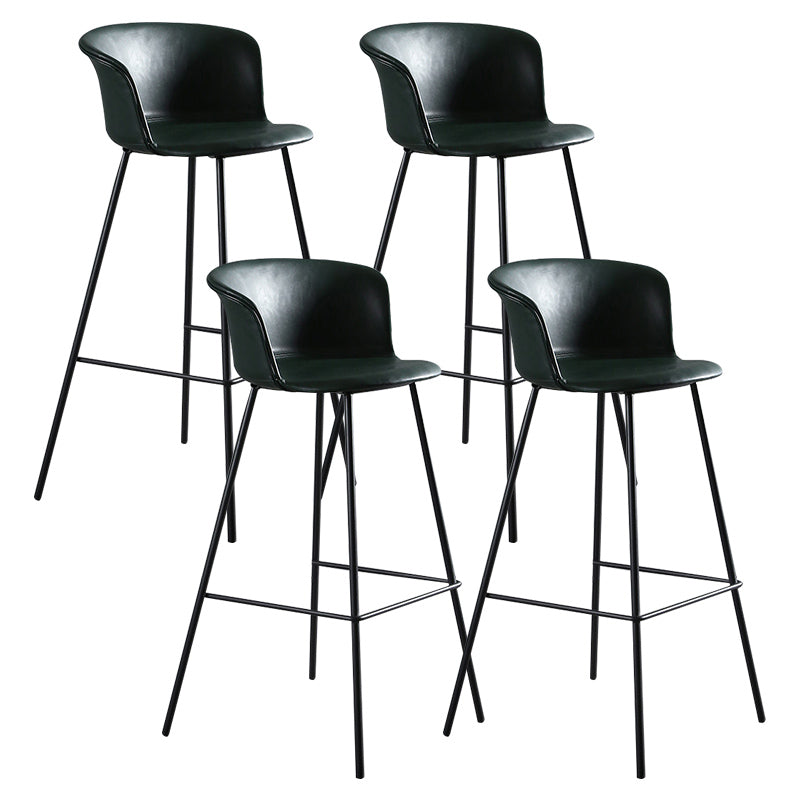 Modern Bucket Low Back Counter Chair Faux Leather Counter Bar Stool for Dining Room