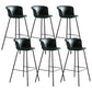 Modern Bucket Low Back Counter Chair Faux Leather Counter Bar Stool for Dining Room