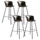 Modern Bucket Low Back Counter Chair Faux Leather Counter Bar Stool for Dining Room