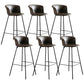 Modern Bucket Low Back Counter Chair Faux Leather Counter Bar Stool for Dining Room