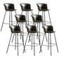 Modern Bucket Low Back Counter Chair Faux Leather Counter Bar Stool for Dining Room