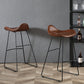 Indoor Footrest Leather Dining Stool Bucket Modern Counter Stool with Metal Base