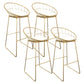 Coffee Shop Scandinavian Bar-stool Metal Bucket Footrest Counter-height Stool