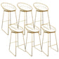 Coffee Shop Scandinavian Bar-stool Metal Bucket Footrest Counter-height Stool