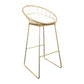 Coffee Shop Scandinavian Bar-stool Metal Bucket Footrest Counter-height Stool
