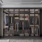 Black Manufactured Wood Cabinet with Glass Doors Modern Storage Cabinet Clearhalo 'Armoires & Wardrobes' 'armoires_wardrobes' 'Bedroom Furniture' 'furn' 'furn_armoires_wardrobes' 'Furniture' 6063562