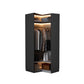 Black Manufactured Wood Cabinet with Glass Doors Modern Storage Cabinet 35.4"L x 35.4"W x 78.7"H Armoires & Wardrobes Clearhalo 'Armoires & Wardrobes' 'armoires_wardrobes' 'Bedroom Furniture' 'furn' 'furn_armoires_wardrobes' 'Furniture' 6063566