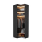 Black Manufactured Wood Cabinet with Glass Doors Modern Storage Cabinet 35.4"L x 35.4"W x 78.7"H Armories & Top Cabinet Clearhalo 'Armoires & Wardrobes' 'armoires_wardrobes' 'Bedroom Furniture' 'furn' 'furn_armoires_wardrobes' 'Furniture' 6063568