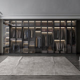 Black Manufactured Wood Cabinet with Glass Doors Modern Storage Cabinet