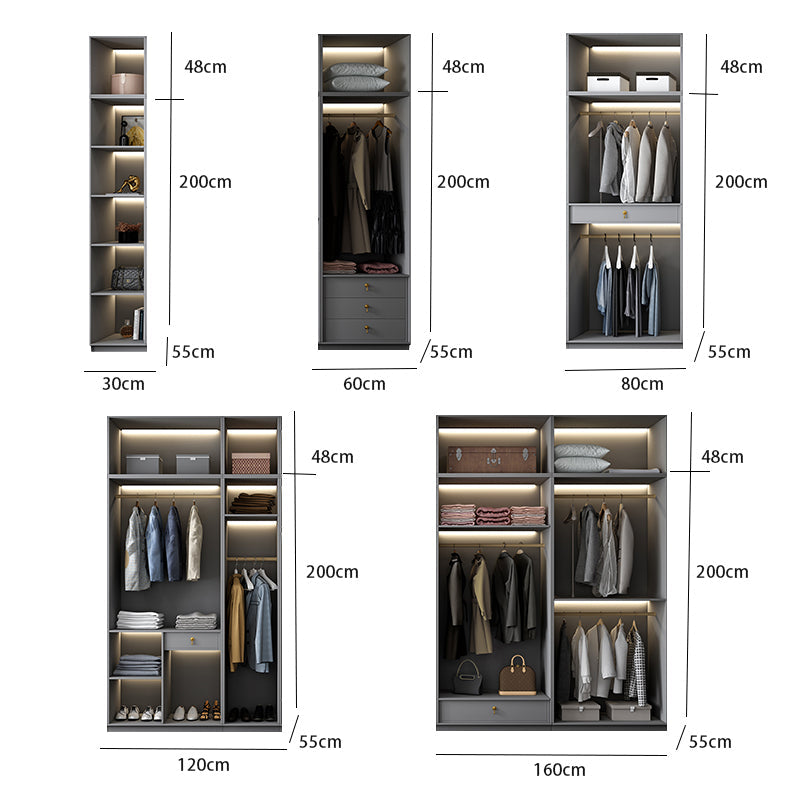 Black Manufactured Wood Cabinet with Glass Doors Modern Storage Cabinet Clearhalo 'Armoires & Wardrobes' 'armoires_wardrobes' 'Bedroom Furniture' 'furn' 'furn_armoires_wardrobes' 'Furniture' 6063575