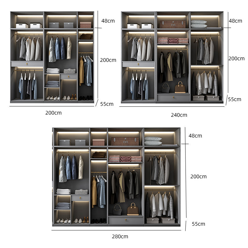 Black Manufactured Wood Cabinet with Glass Doors Modern Storage Cabinet Clearhalo 'Armoires & Wardrobes' 'armoires_wardrobes' 'Bedroom Furniture' 'furn' 'furn_armoires_wardrobes' 'Furniture' 6063576