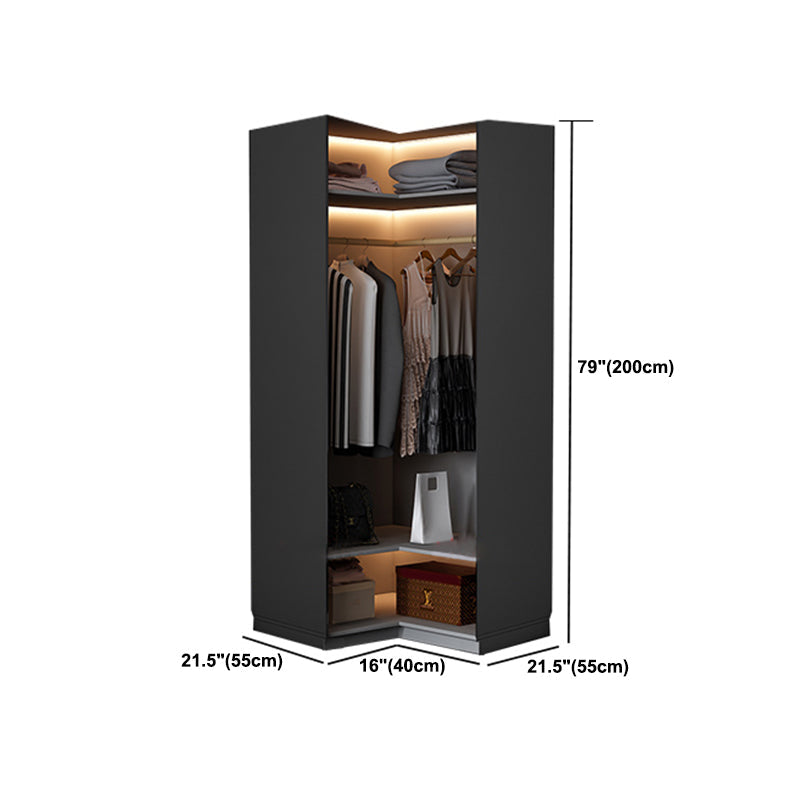 Black Manufactured Wood Cabinet with Glass Doors Modern Storage Cabinet Clearhalo 'Armoires & Wardrobes' 'armoires_wardrobes' 'Bedroom Furniture' 'furn' 'furn_armoires_wardrobes' 'Furniture' 6063582