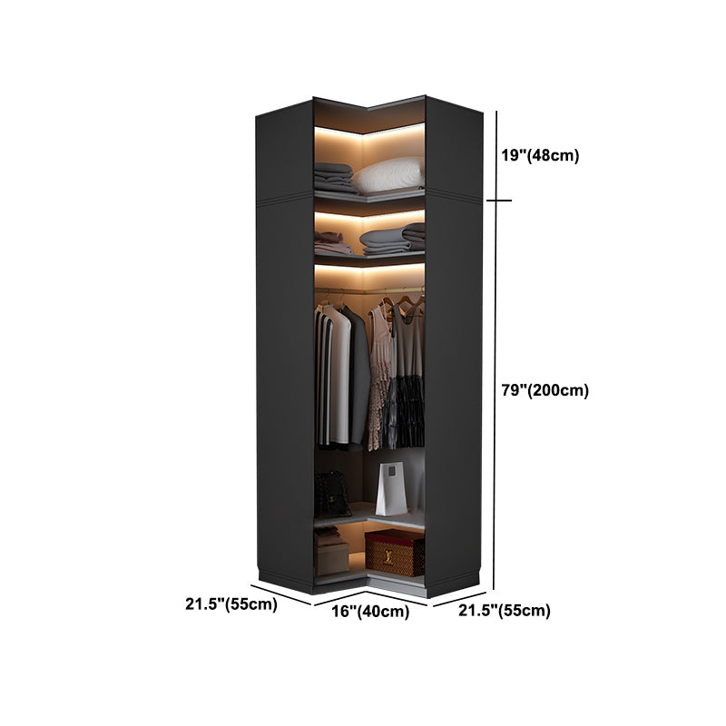 Black Manufactured Wood Cabinet with Glass Doors Modern Storage Cabinet Clearhalo 'Armoires & Wardrobes' 'armoires_wardrobes' 'Bedroom Furniture' 'furn' 'furn_armoires_wardrobes' 'Furniture' 6063584