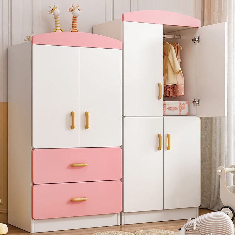 Armoire de rangement en bois d'ingénierie avec canne de vêtements armoire moderne pour chambre à coucher