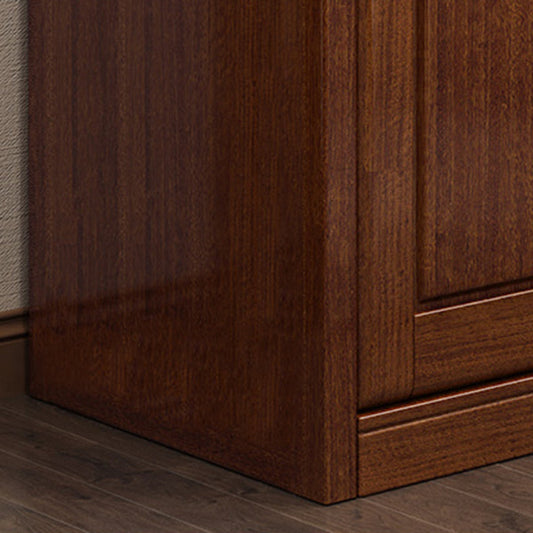 Brown Walnut Wood Storage Cabinet Traditional Cabinet with Drawer