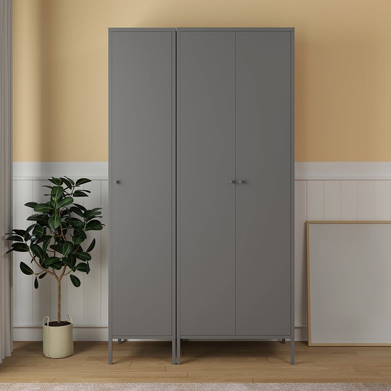 Contemporary Wardrobe Cabinet with Adjustable Shelves Steel Wardrobe Armoire Clearhalo 'Armoires & Wardrobes' 'armoires_wardrobes' 'Bedroom Furniture' 'furn' 'furn_armoires_wardrobes' 'Furniture' 6063751