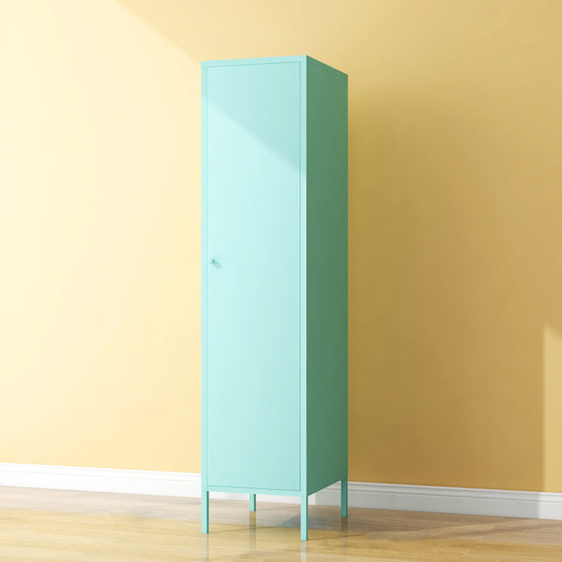 Contemporary Wardrobe Cabinet with Adjustable Shelves Steel Wardrobe Armoire 15"L x 20"W x 71"H Blue Clearhalo 'Armoires & Wardrobes' 'armoires_wardrobes' 'Bedroom Furniture' 'furn' 'furn_armoires_wardrobes' 'Furniture' 6063755