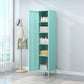 Contemporary Wardrobe Cabinet with Adjustable Shelves Steel Wardrobe Armoire 16"L x 20"W x 79"H Blue Clearhalo 'Armoires & Wardrobes' 'armoires_wardrobes' 'Bedroom Furniture' 'furn' 'furn_armoires_wardrobes' 'Furniture' 6063763