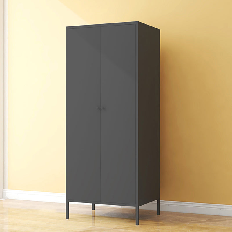 Contemporary Wardrobe Cabinet with Adjustable Shelves Steel Wardrobe Armoire 27.5"L x 20"W x 71"H Black Clearhalo 'Armoires & Wardrobes' 'armoires_wardrobes' 'Bedroom Furniture' 'furn' 'furn_armoires_wardrobes' 'Furniture' 6063765