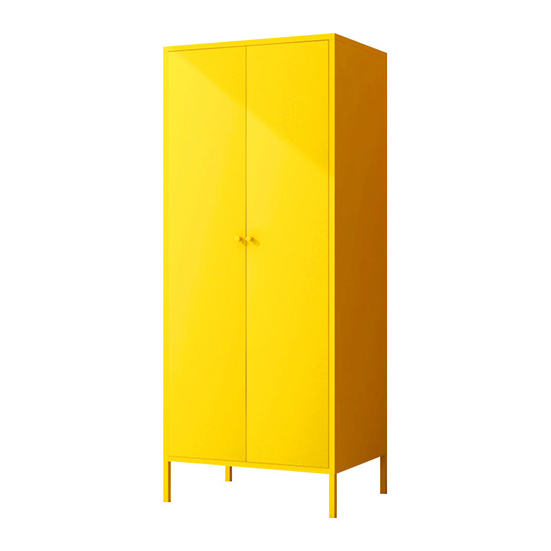 Contemporary Wardrobe Cabinet with Adjustable Shelves Steel Wardrobe Armoire Clearhalo 'Armoires & Wardrobes' 'armoires_wardrobes' 'Bedroom Furniture' 'furn' 'furn_armoires_wardrobes' 'Furniture' 6063767
