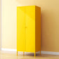 Contemporary Wardrobe Cabinet with Adjustable Shelves Steel Wardrobe Armoire 27.5"L x 20"W x 71"H Yellow Clearhalo 'Armoires & Wardrobes' 'armoires_wardrobes' 'Bedroom Furniture' 'furn' 'furn_armoires_wardrobes' 'Furniture' 6063770
