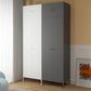Contemporary Wardrobe Cabinet with Adjustable Shelves Steel Wardrobe Armoire Clearhalo 'Armoires & Wardrobes' 'armoires_wardrobes' 'Bedroom Furniture' 'furn' 'furn_armoires_wardrobes' 'Furniture' 6063773