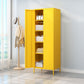 Contemporary Wardrobe Cabinet with Adjustable Shelves Steel Wardrobe Armoire 27.5"L x 20"W x 79"H Yellow Clearhalo 'Armoires & Wardrobes' 'armoires_wardrobes' 'Bedroom Furniture' 'furn' 'furn_armoires_wardrobes' 'Furniture' 6063777