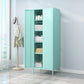 Contemporary Wardrobe Cabinet with Adjustable Shelves Steel Wardrobe Armoire 27.5"L x 20"W x 79"H Blue Clearhalo 'Armoires & Wardrobes' 'armoires_wardrobes' 'Bedroom Furniture' 'furn' 'furn_armoires_wardrobes' 'Furniture' 6063779