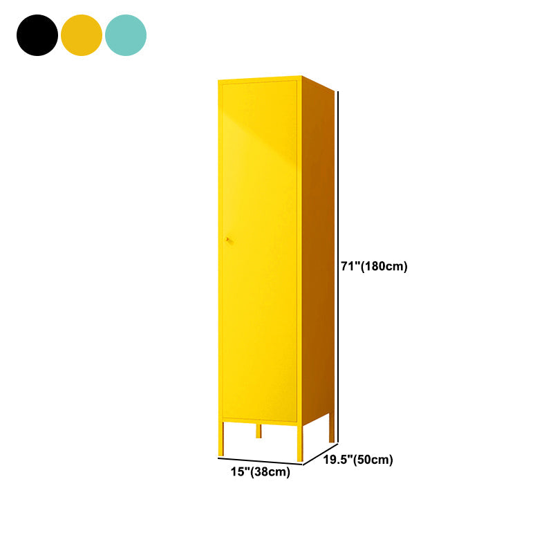 Contemporary Wardrobe Cabinet with Adjustable Shelves Steel Wardrobe Armoire Clearhalo 'Armoires & Wardrobes' 'armoires_wardrobes' 'Bedroom Furniture' 'furn' 'furn_armoires_wardrobes' 'Furniture' 6063781