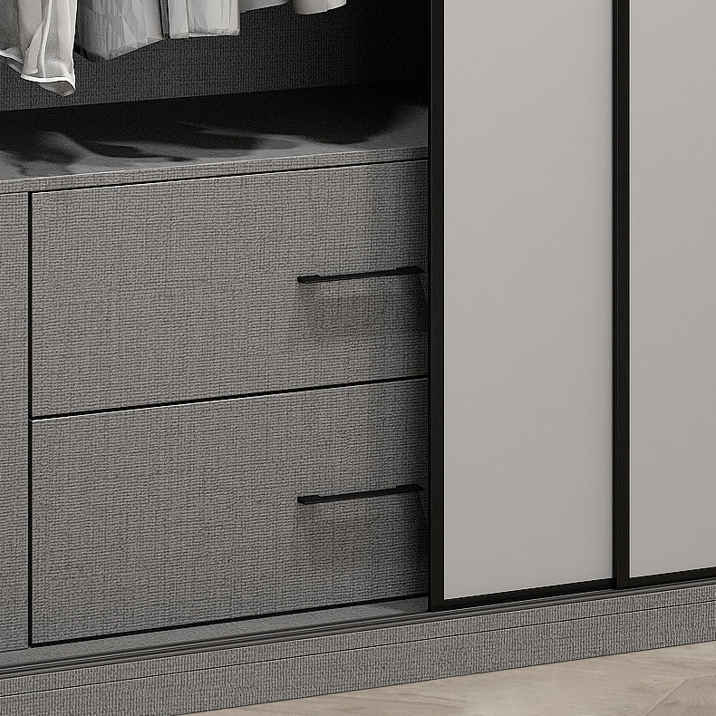 Garde-robe en bois de style moderne placard de garde-robe de couleur blanc avec porte coulissante