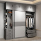 Garde-robe en bois de style moderne placard de garde-robe de couleur blanc avec porte coulissante