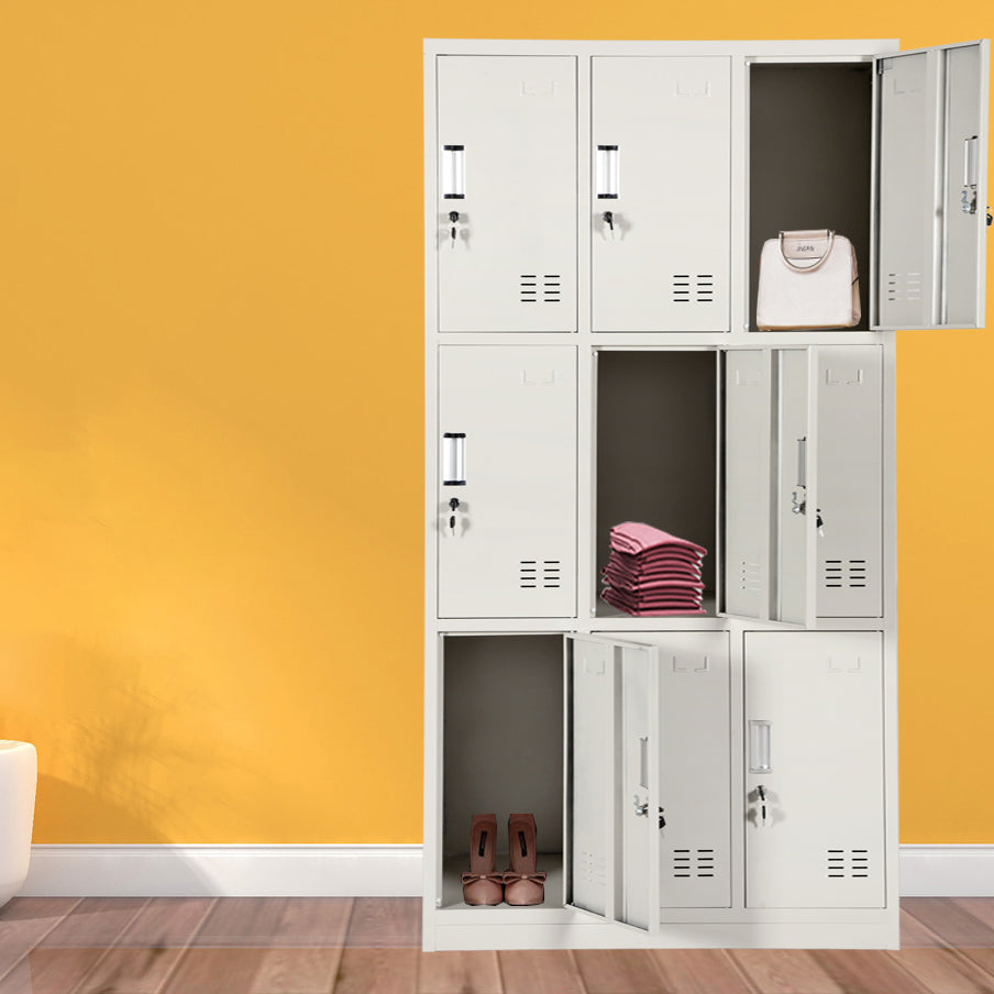 Placard à charnière à charnière gris armoire de garde-robe en acier contemporain