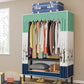 Eigentijdse stijl garderobe armoire metalen frame armoire met kledingstaaf voor thuis