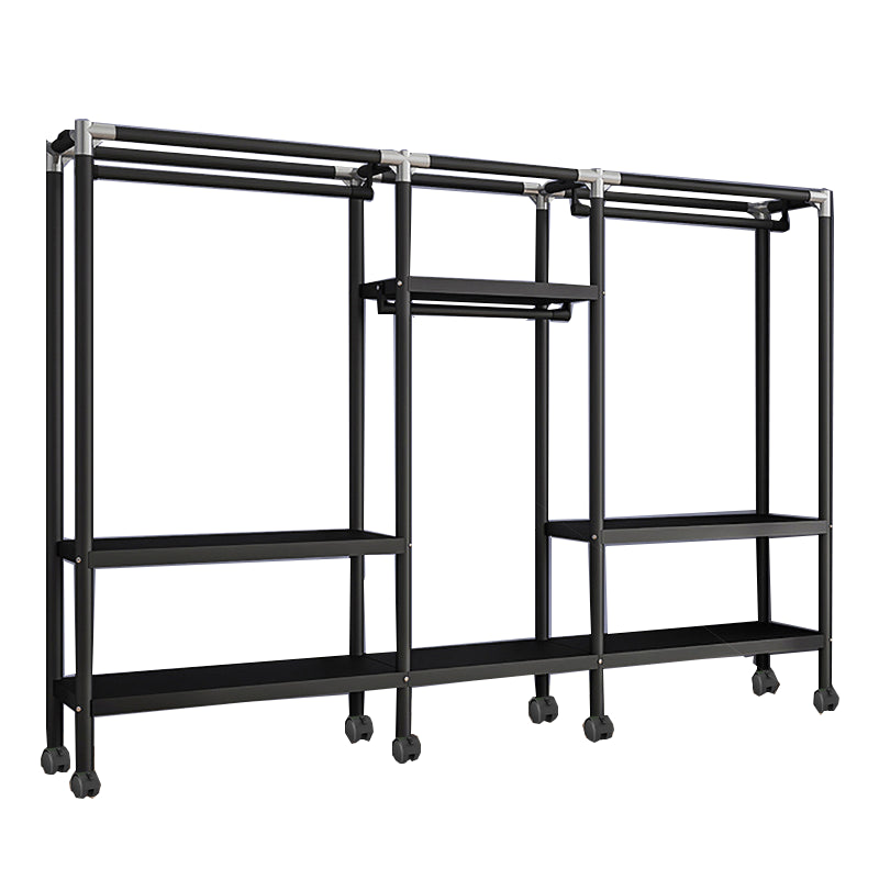 Eigentijdse stijl garderobe armoire metalen frame armoire met kledingstaaf voor thuis