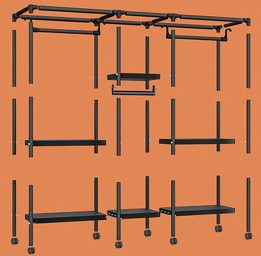 Eigentijdse stijl garderobe armoire metalen frame armoire met kledingstaaf voor thuis