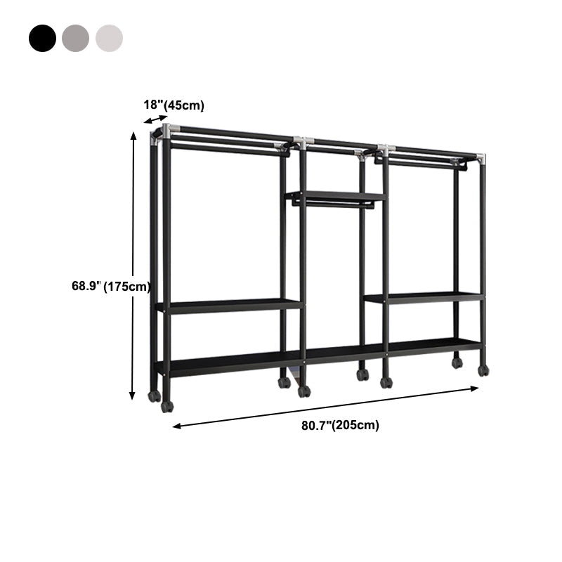 Eigentijdse stijl garderobe armoire metalen frame armoire met kledingstaaf voor thuis