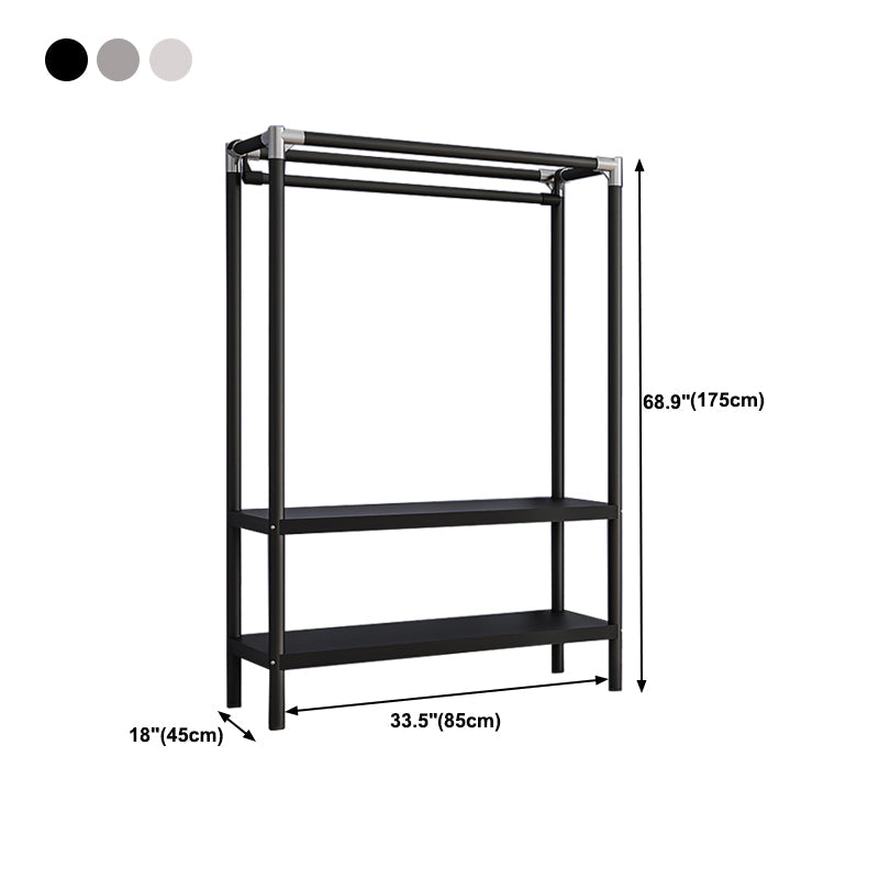 Eigentijdse stijl garderobe armoire metalen frame armoire met kledingstaaf voor thuis