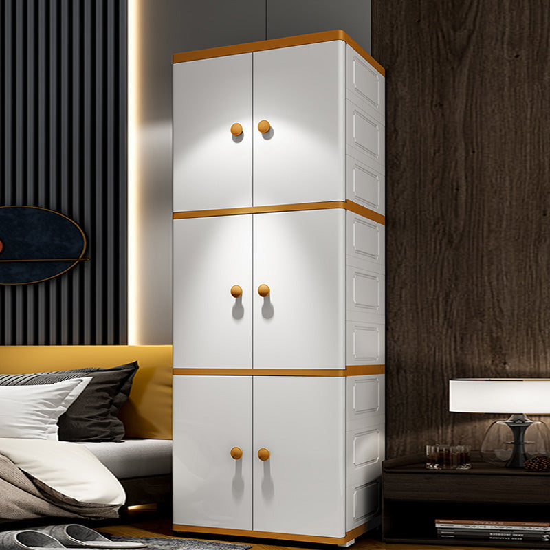 Contemporary Style Wardrobe Armoire Plastic Non-Hanging Armoire with Door
