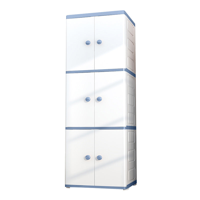Contemporary Style Wardrobe Armoire Plastic Non-Hanging Armoire with Door