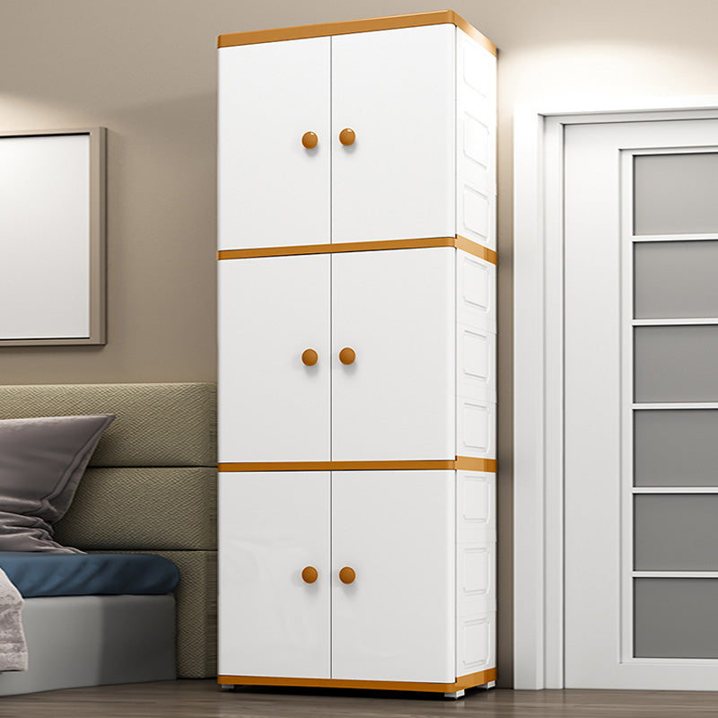Contemporary Style Wardrobe Armoire Plastic Non-Hanging Armoire with Door