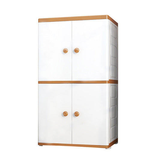 Contemporary Style Wardrobe Armoire Plastic Non-Hanging Armoire with Door