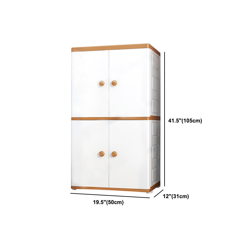 Contemporary Style Wardrobe Armoire Plastic Non-Hanging Armoire with Door
