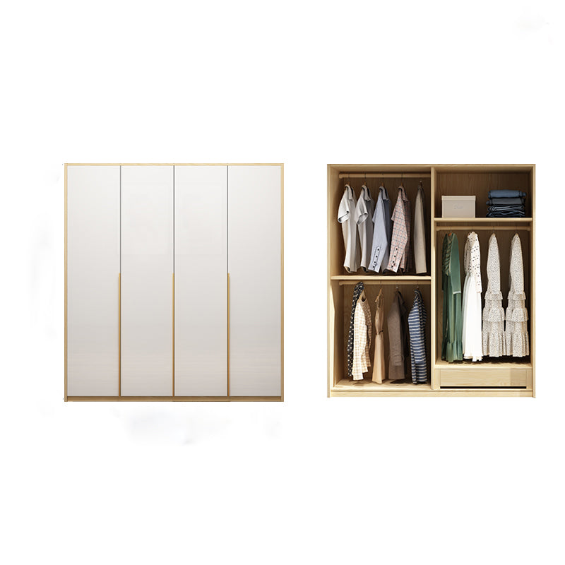 Contemporary Style Wardrobe Armoire Wood Armoire with Garment Rod for Bedroom