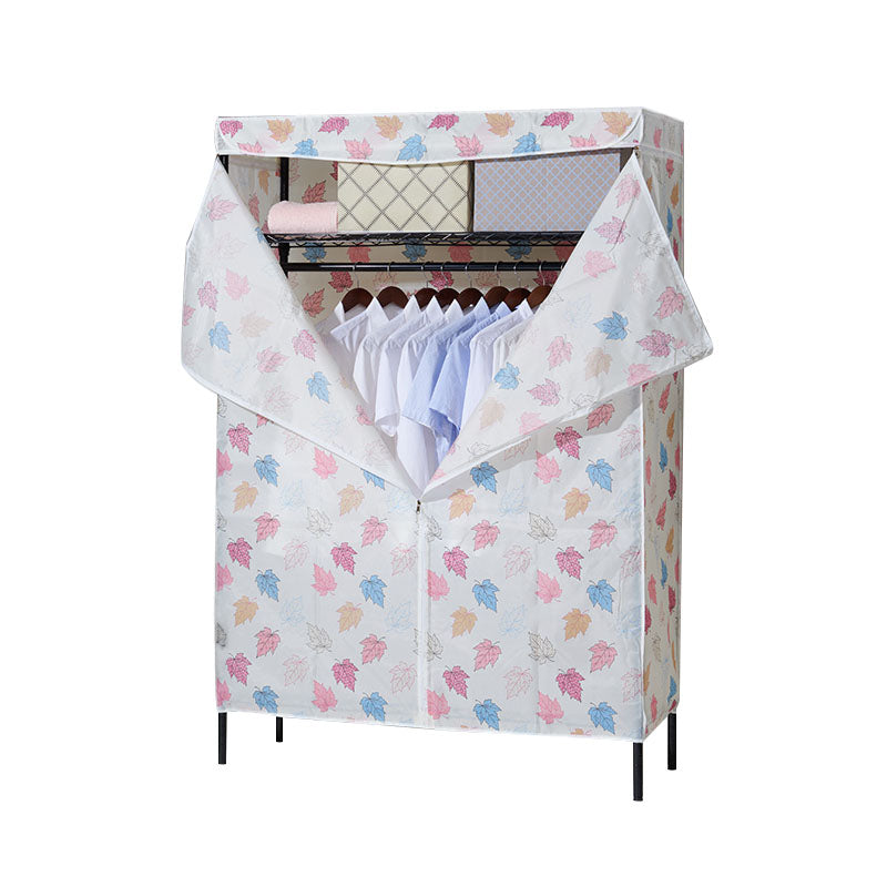 Armoire de garde-robe contemporaine Armoire de cadre en métal avec canne de vêtements et étagères pour la maison