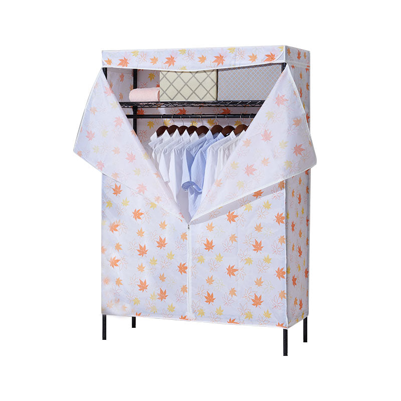 Armoire de garde-robe contemporaine Armoire de cadre en métal avec canne de vêtements et étagères pour la maison